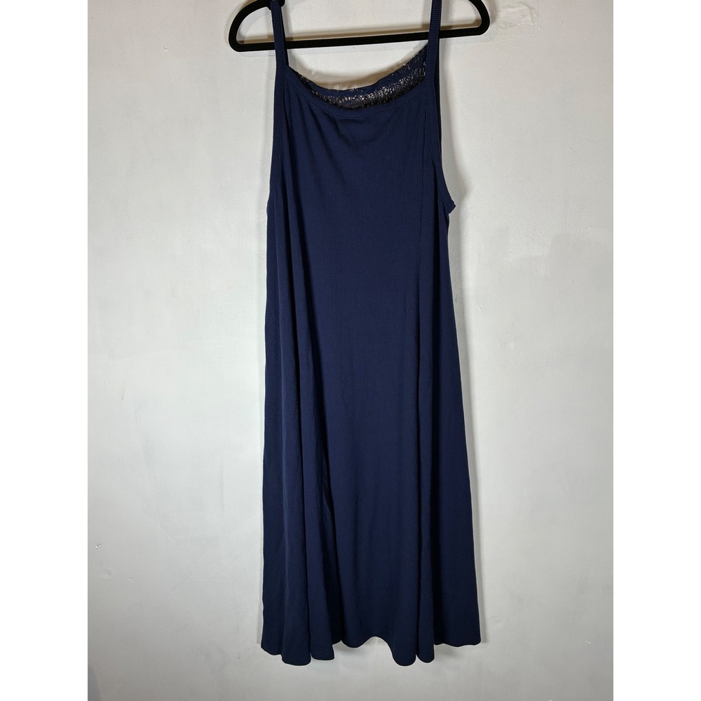 Torrid XL Size 1 Navy Blue Lace Ribbed Knit A Line Maxi Jumper Dress - Picture 7 of 8